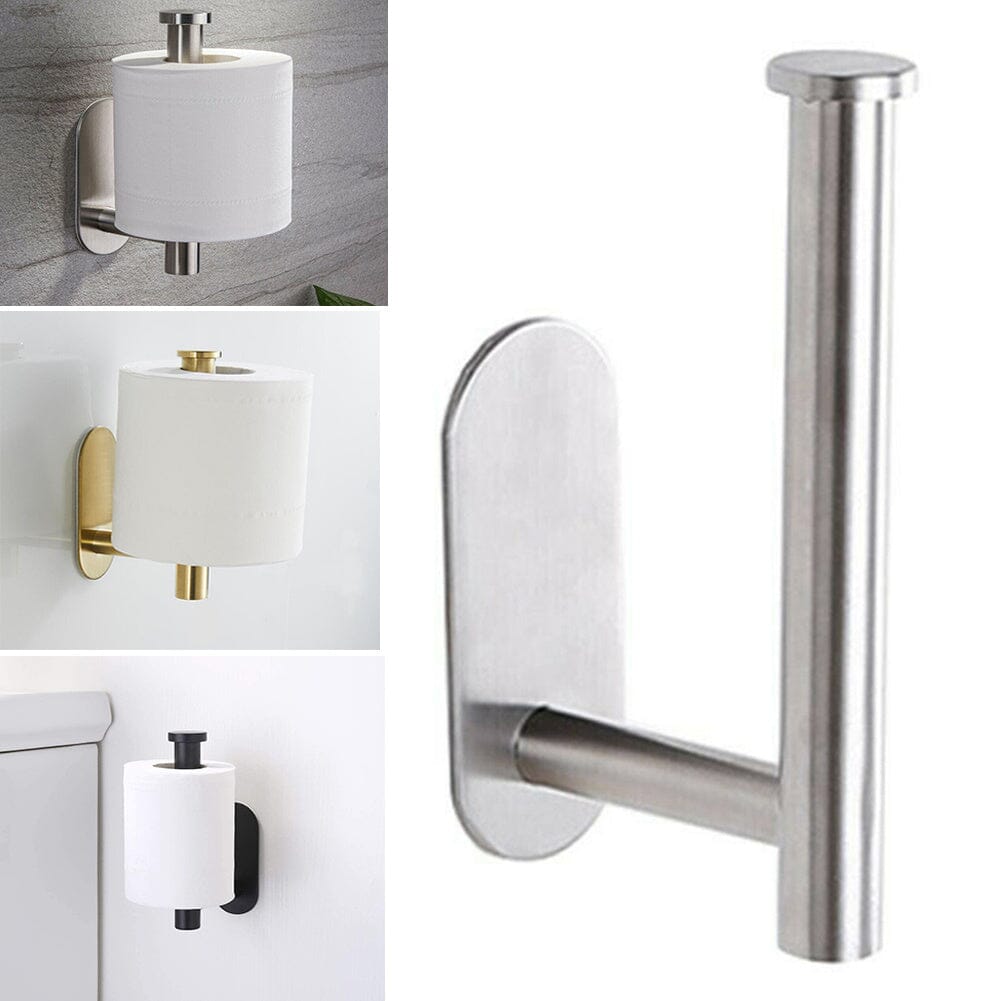 Stainless Steel Self-adhesive Non-punching Non-marking Paper Towel Holder Paper Holders Living and Home Silver 