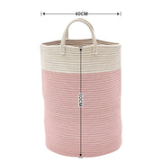 Cotton Woven Clothes Hamper Laundry Basket with Hooks Laundry Baskets Living and Home 