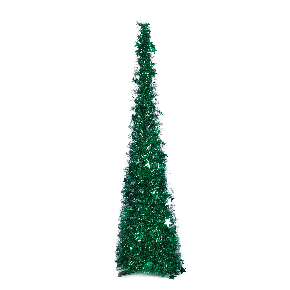 Collapsible 1.2M Pop Up Tinsel Christmas Tree with Base, CD0464
