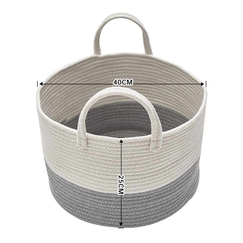 Cotton Woven Clothes Hamper Laundry Basket with Hooks Laundry Baskets Living and Home 
