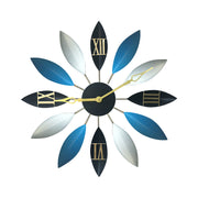 Leaf-Shaped Novelty Large Silent Metal Wall Clock