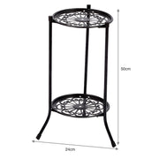 2 Tier Metal Plant Pot Holder Stand Flower Display Shelf Garden Indoor Outdoor Bookcases & Standing Shelves Living and Home 