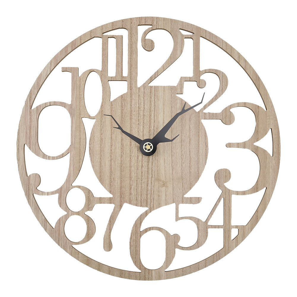 Modern Oversized Number Wooden Wall Clock