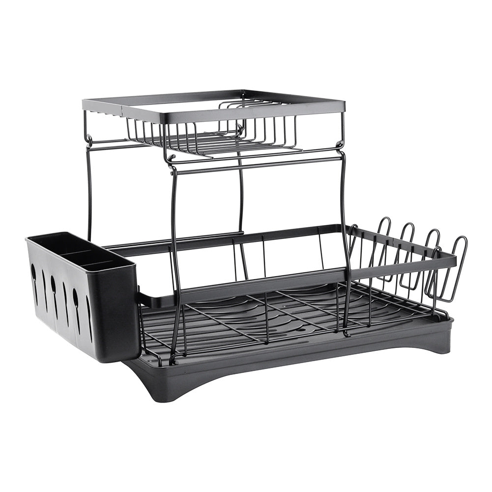 Steel Dish Rack with Utensil and Glass Holder