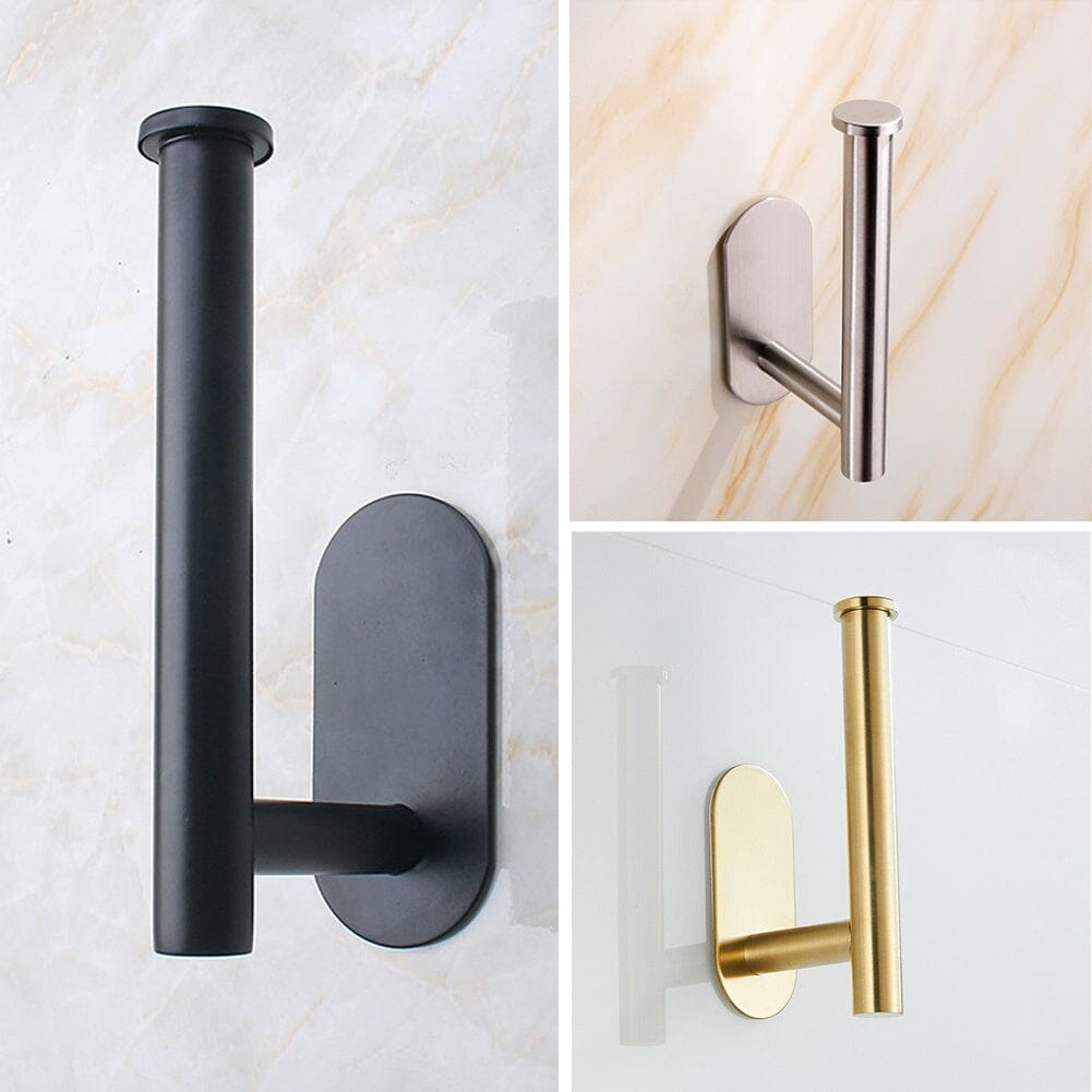 Stainless Steel Self-adhesive Non-punching Non-marking Paper Towel Holder Paper Holders Living and Home Black 