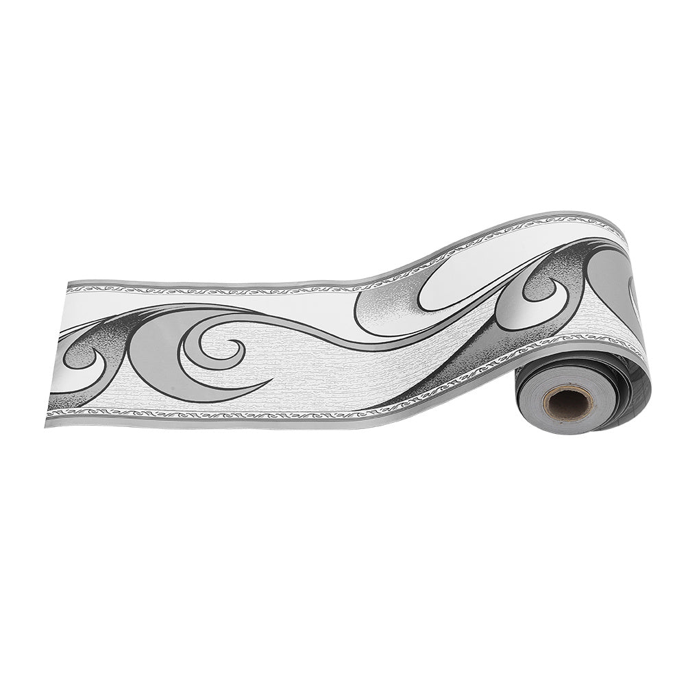 PVC Silver Grey Prepasted Wallpaper Border Roll