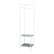 Corner Clothing Rack with 2 Tier Shelves