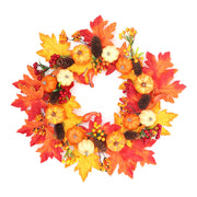 Large Autumn Wreath Door Decor with Assorted Maple Leaves Pumpkins and Berries