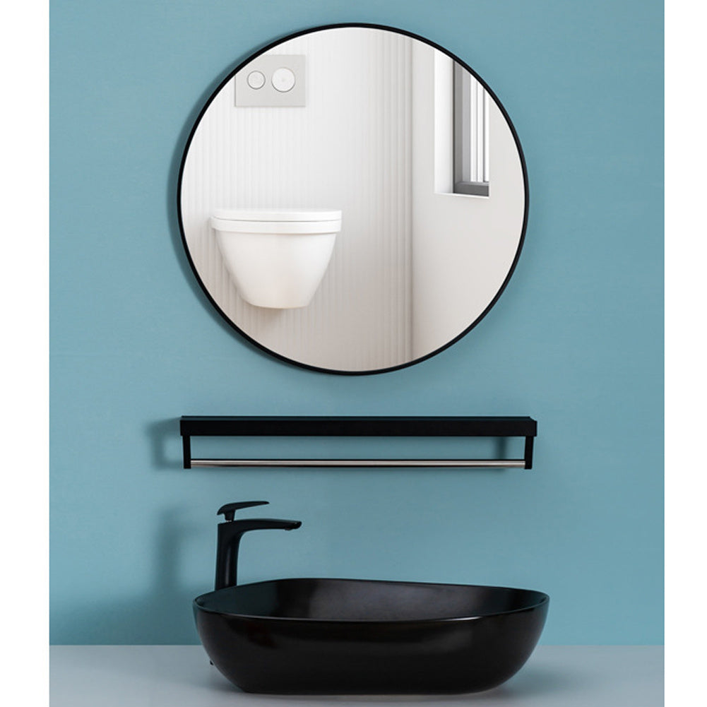 Modern Clear Imaging Wall Mounted Slim Frame Round Mirror Suitable for Family Bedroom Bathroom