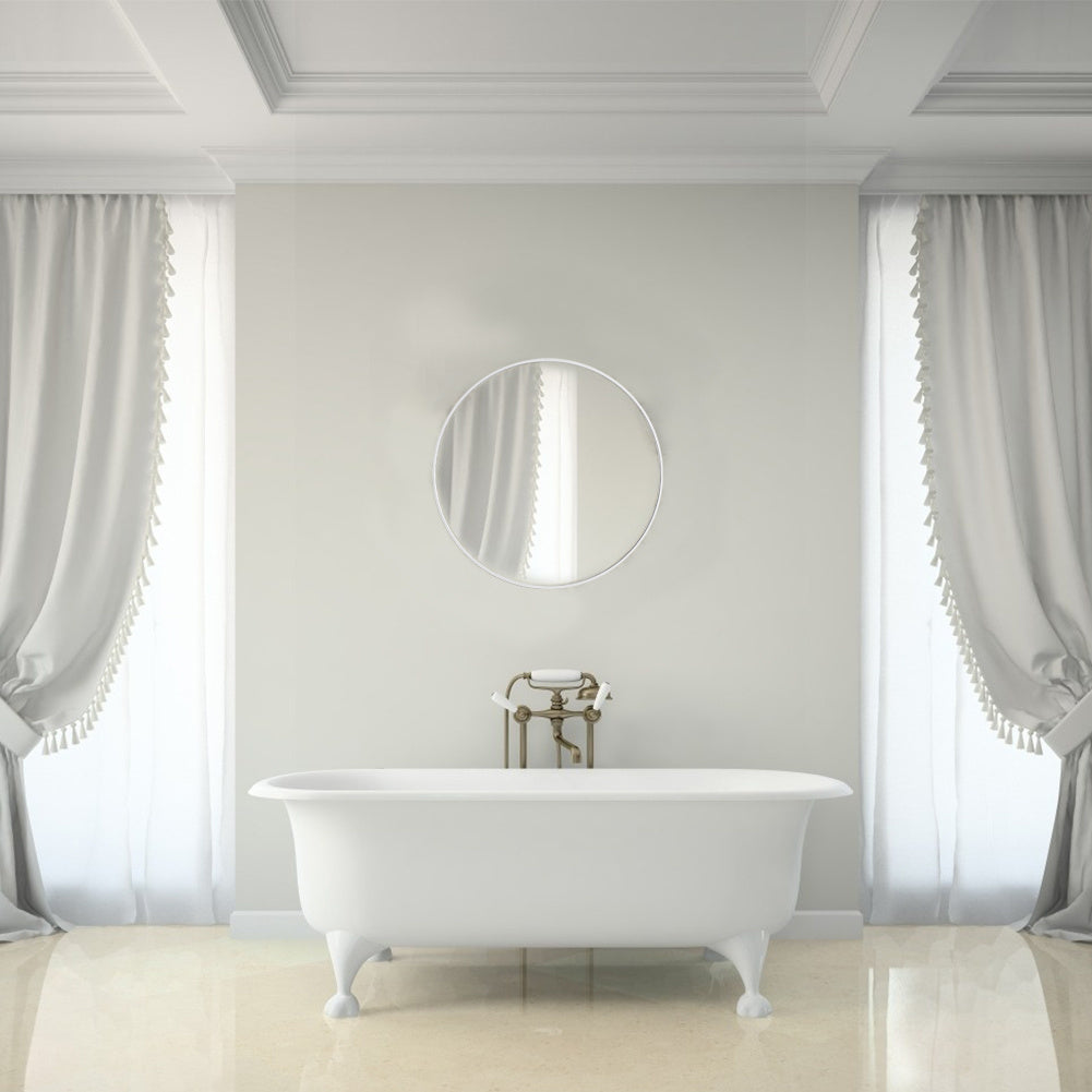 Modern Clear Imaging Wall Mounted Slim Frame Round Mirror Suitable for Family Bedroom Bathroom