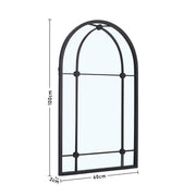 Arched Wall Hanging Metal Windowpane Mirror Home Decoration Mirrors Living and Home 