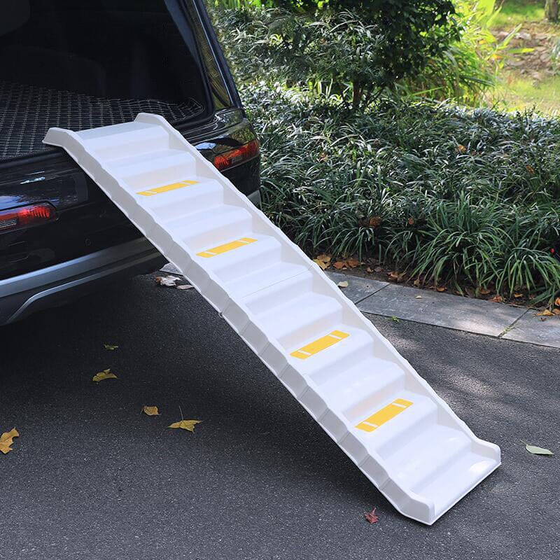 Folding Portable Dog Pet Stairs Ramp Pet Ramps Living and Home White 
