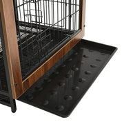 Brown Wooden Wire Dog Crate Pet Cage Dog Houses Living and Home 
