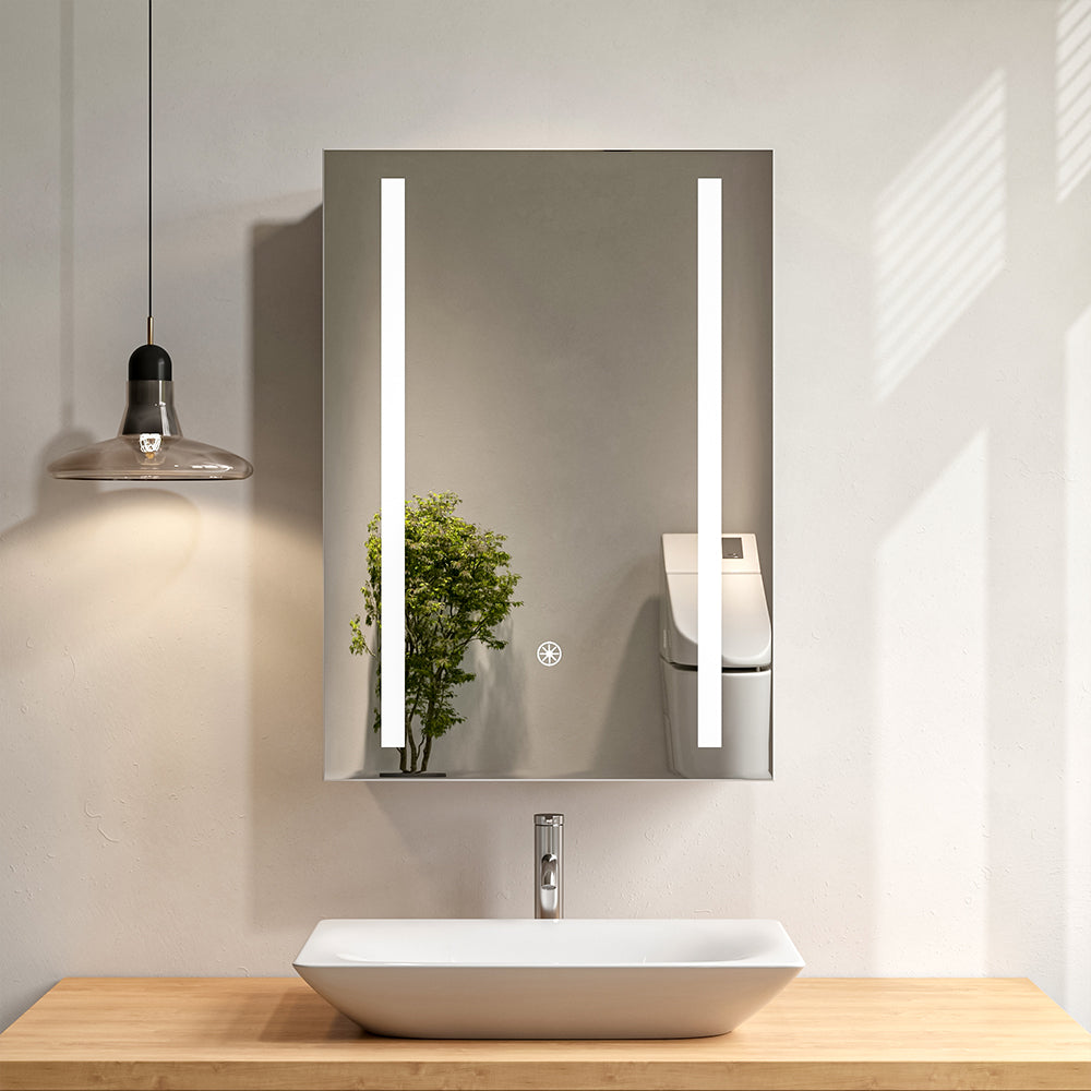 Rectangle LED Illuminated Bathroom Mirror Cabinet (27.56Inch) Bathroom Mirror Cabinets Living and Home 
