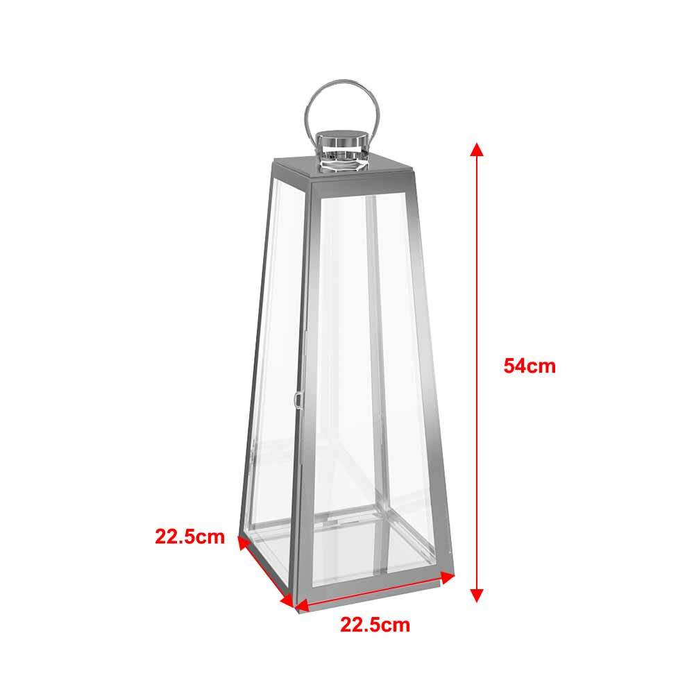Modern Stainless Steel Lantern Candle Holders Outdoor Lighting Living and Home H 54 * L 22.5 * W 22.5 CM 