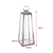 Modern Stainless Steel Lantern Candle Holders Outdoor Lighting Living and Home H 54 * L 22.5 * W 22.5 CM 