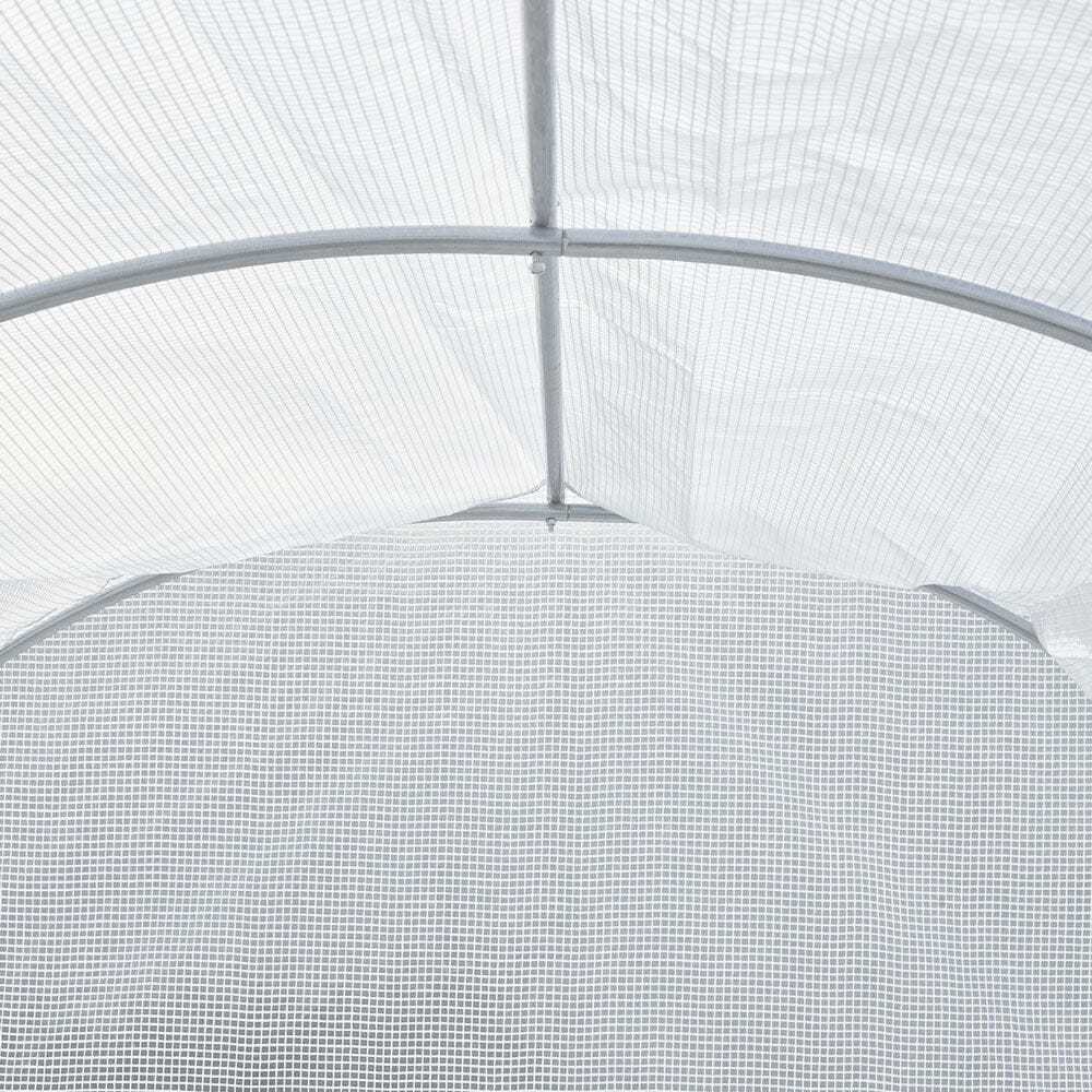 White Outdoor Walk-in Tunnel Greenhouse with Steel Frame Greenhouses Living and Home 