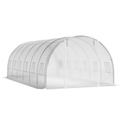 White Outdoor Walk-in Tunnel Greenhouse with Steel Frame Greenhouses Living and Home 