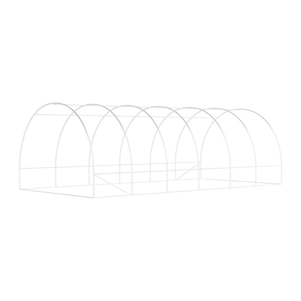White Outdoor Walk-in Tunnel Greenhouse with Steel Frame Greenhouses Living and Home 