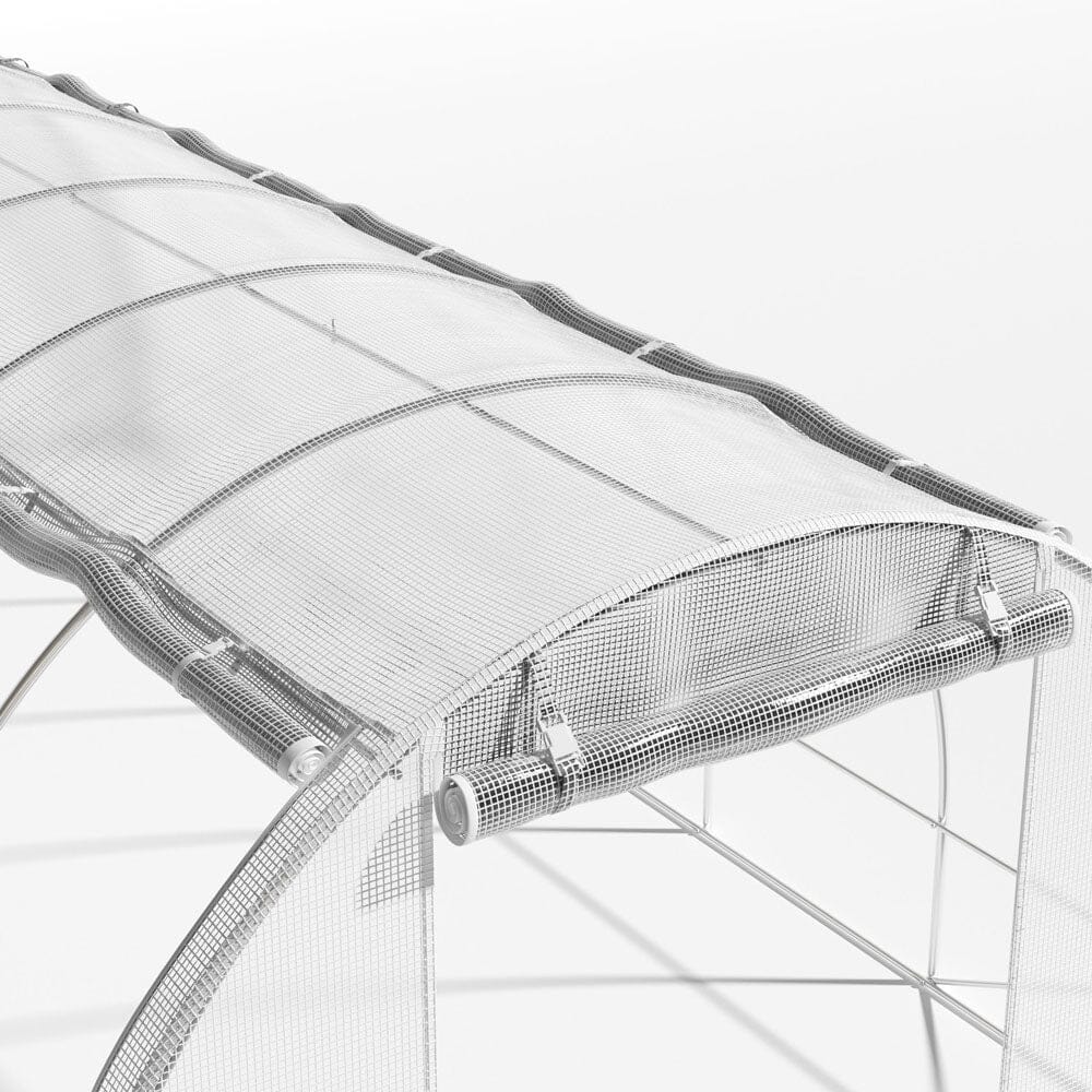 White Outdoor Walk-in Tunnel Greenhouse with Steel Frame Greenhouses Living and Home 