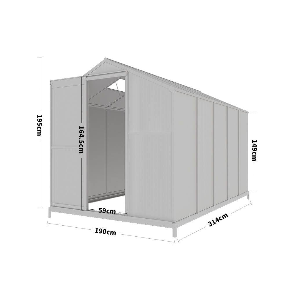 White Framed Garden Hobby Greenhouse with Vent Garden Storages & Greenhouses Living and Home 