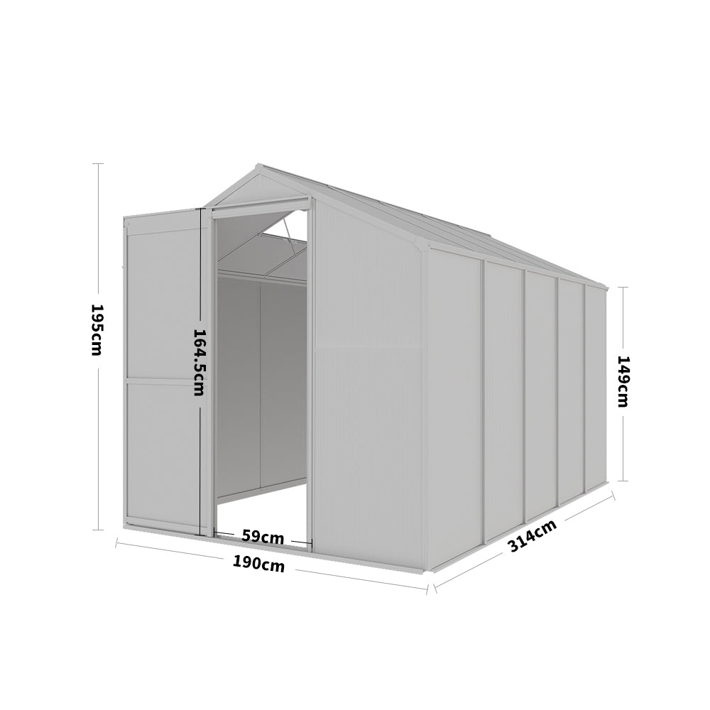White Framed Garden Hobby Greenhouse with Vent Garden Storages & Greenhouses Living and Home 