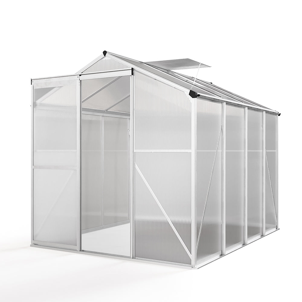 White Framed Garden Hobby Greenhouse with Vent Garden Storages & Greenhouses Living and Home 