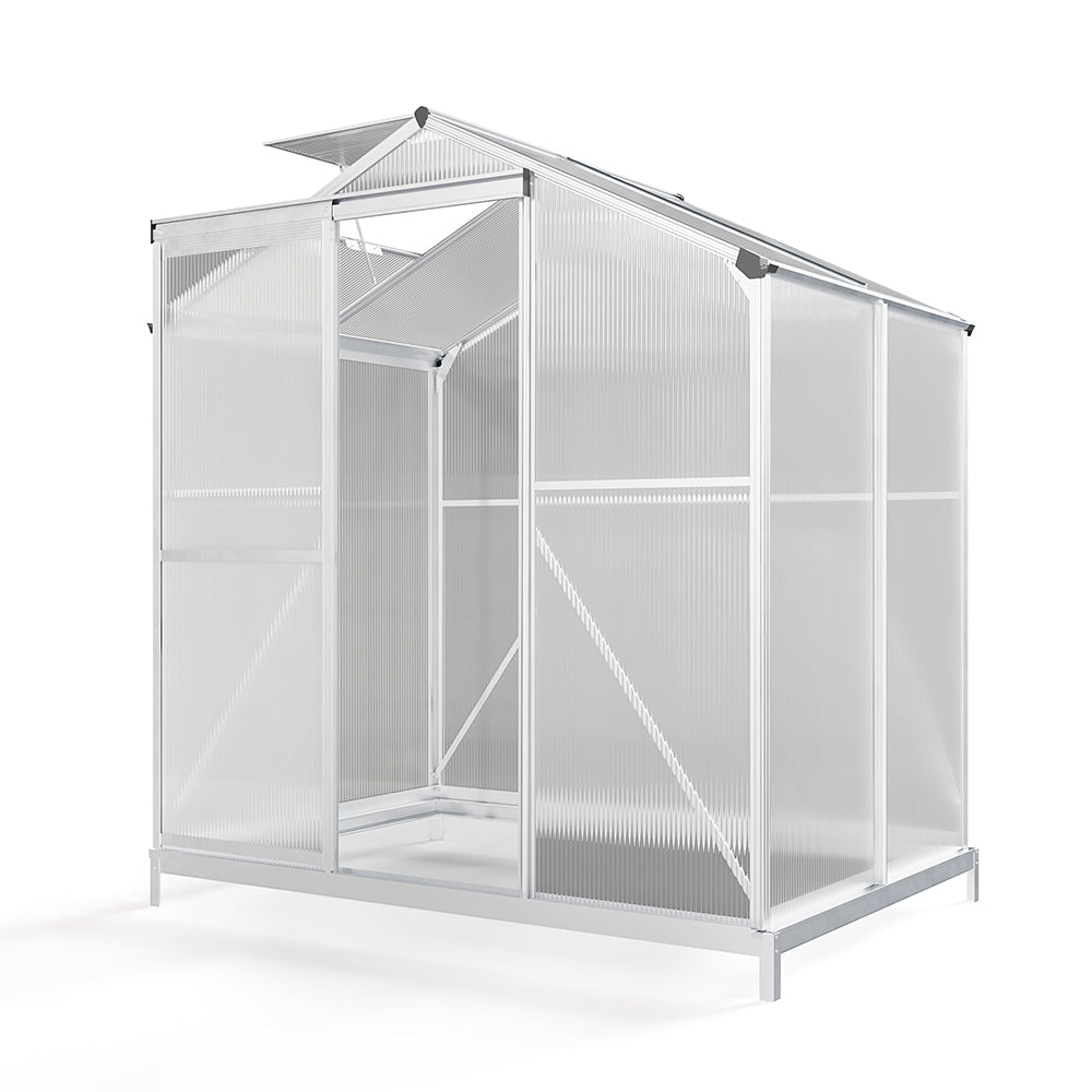 White Framed Garden Hobby Greenhouse with Vent Garden Storages & Greenhouses Living and Home 