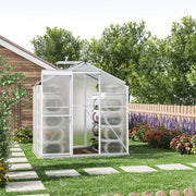 White Framed Garden Hobby Greenhouse with Vent Garden Storages & Greenhouses Living and Home 4' x 6' ft With base frame 