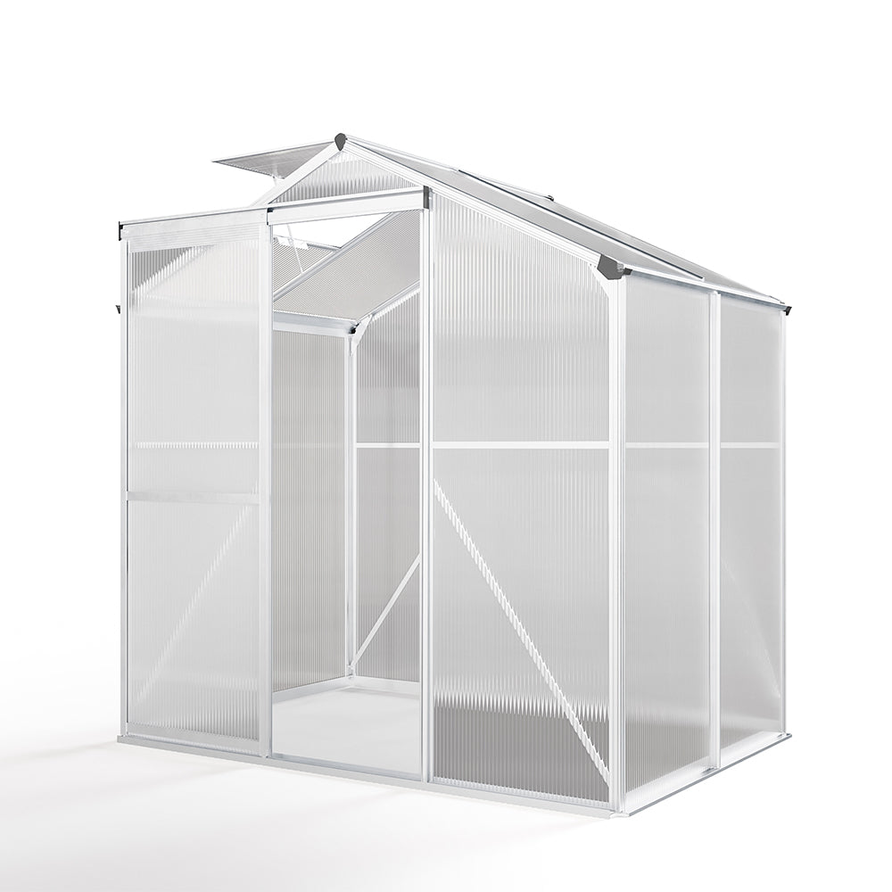 White Framed Garden Hobby Greenhouse with Vent Garden Storages & Greenhouses Living and Home 