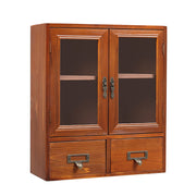 Retro Wooden Desktop Storage Organizer with Drawer