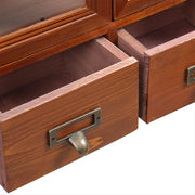 Retro Wooden Desktop Storage Organizer with Drawer