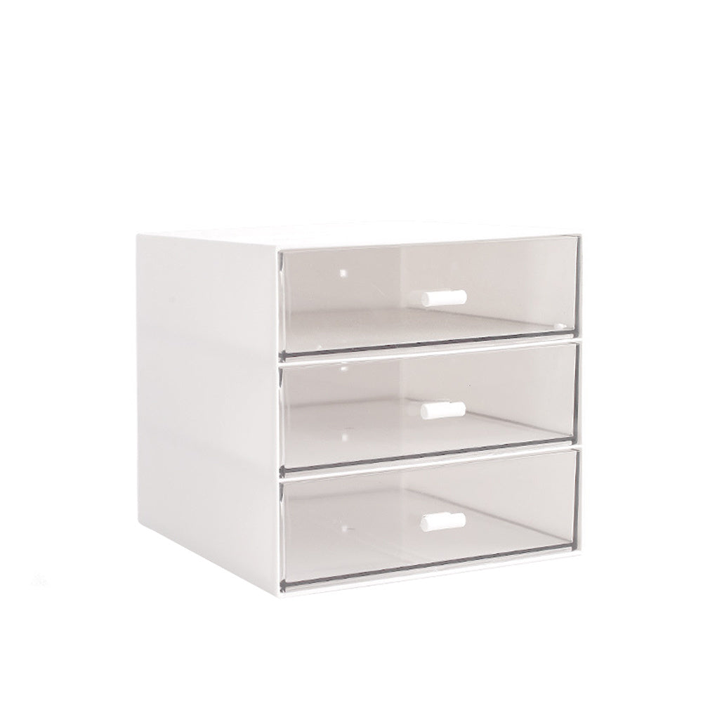White Plastic 3-Drawer Desk Organizer