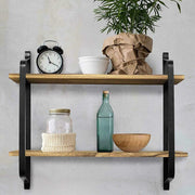 2 Tier Home Decor Floating Wall Shelves Wall & Display Shelves Living and Home 