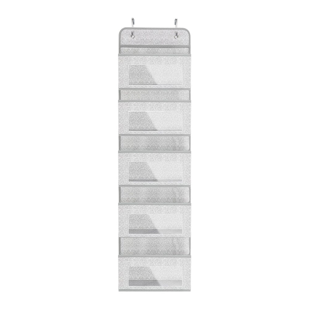 5 Pockets Over the Door Non Woven Fabric Organizer Shelves & Racks Living and Home Grey 