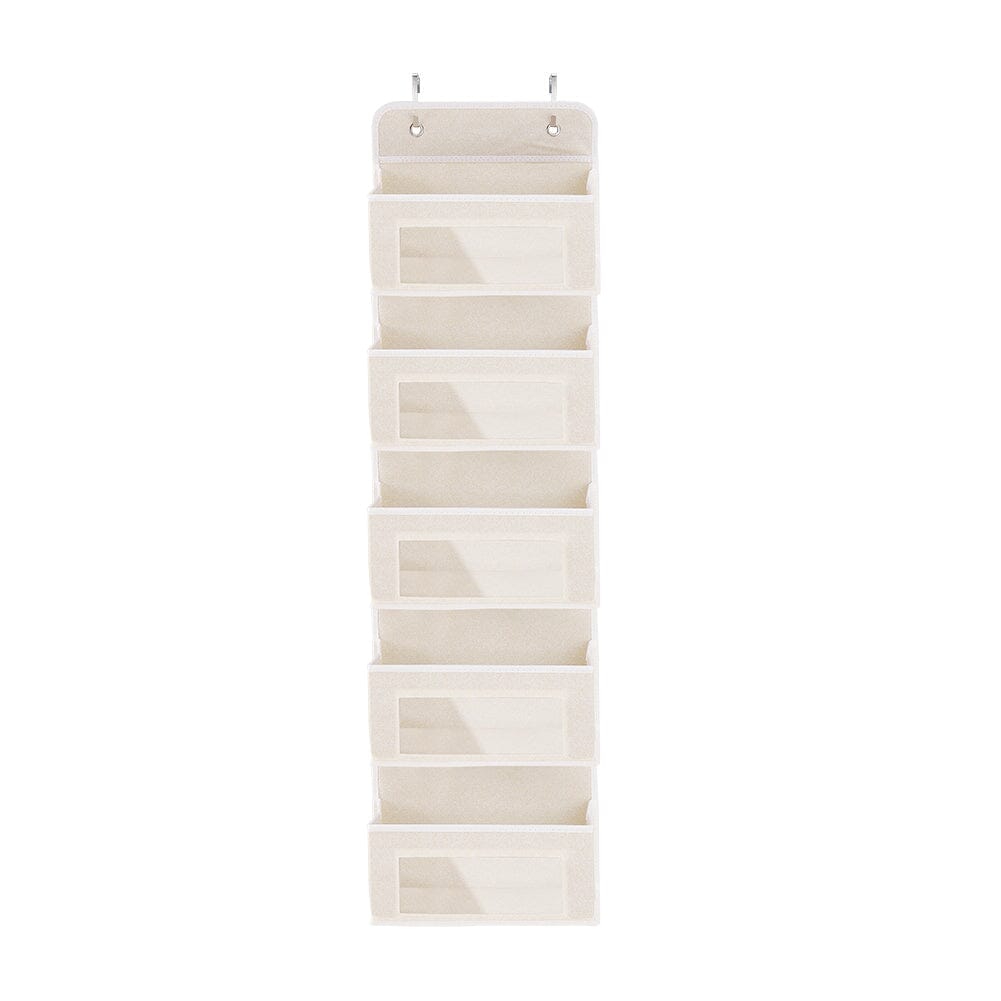 5 Pockets Over the Door Non Woven Fabric Organizer Shelves & Racks Living and Home Beige 