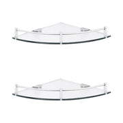 Bathroom Glass Corner Storage Wall Mounted Shower Shelf Set of 2 Shower Caddies Living and Home 