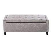 Grey Upholstered Storage Ottoman Bench Storage Footstool & Benches Living and Home 