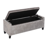 Grey Upholstered Storage Ottoman Bench Storage Footstool & Benches Living and Home 