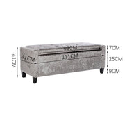 Grey Upholstered Storage Ottoman Bench Storage Footstool & Benches Living and Home 