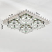 Square LED Ceiling Light with Crystal Heads Ceiling Light Living and Home 