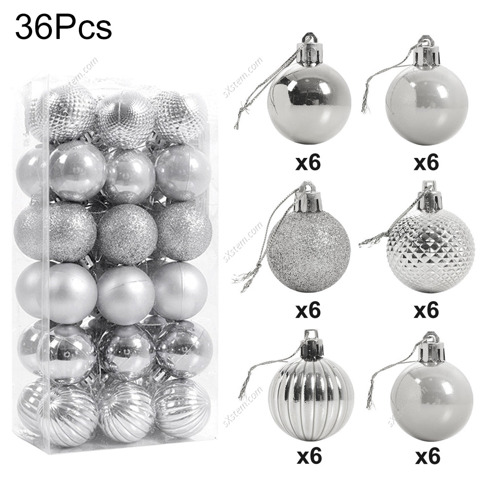 36 Pieces Xmas Ball Ornament Christmas Tree Deluxe Bauble Set, CD0337