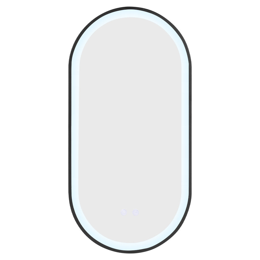 Modern Oval LED Wall Mirror Metal Framed