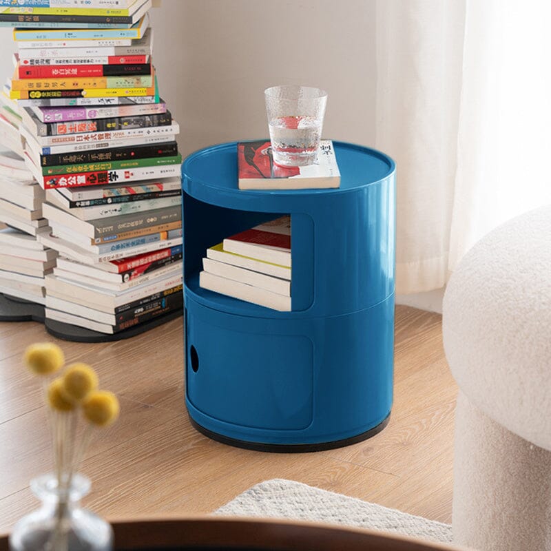 Componibili Round Storage Unit with 2 Drawers Storage Drawers Living and Home Blue 